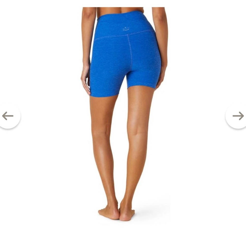 Spacedye Keep Pace 5" Biker Short - Azure Blue Heather - Size Small